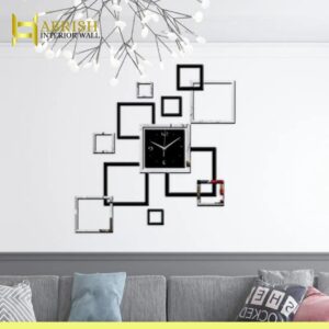 Frame Acrylic Clock silver and Black
