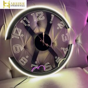Modern Clock X Neon Work on Acrylic Item Lights Showing Amazing